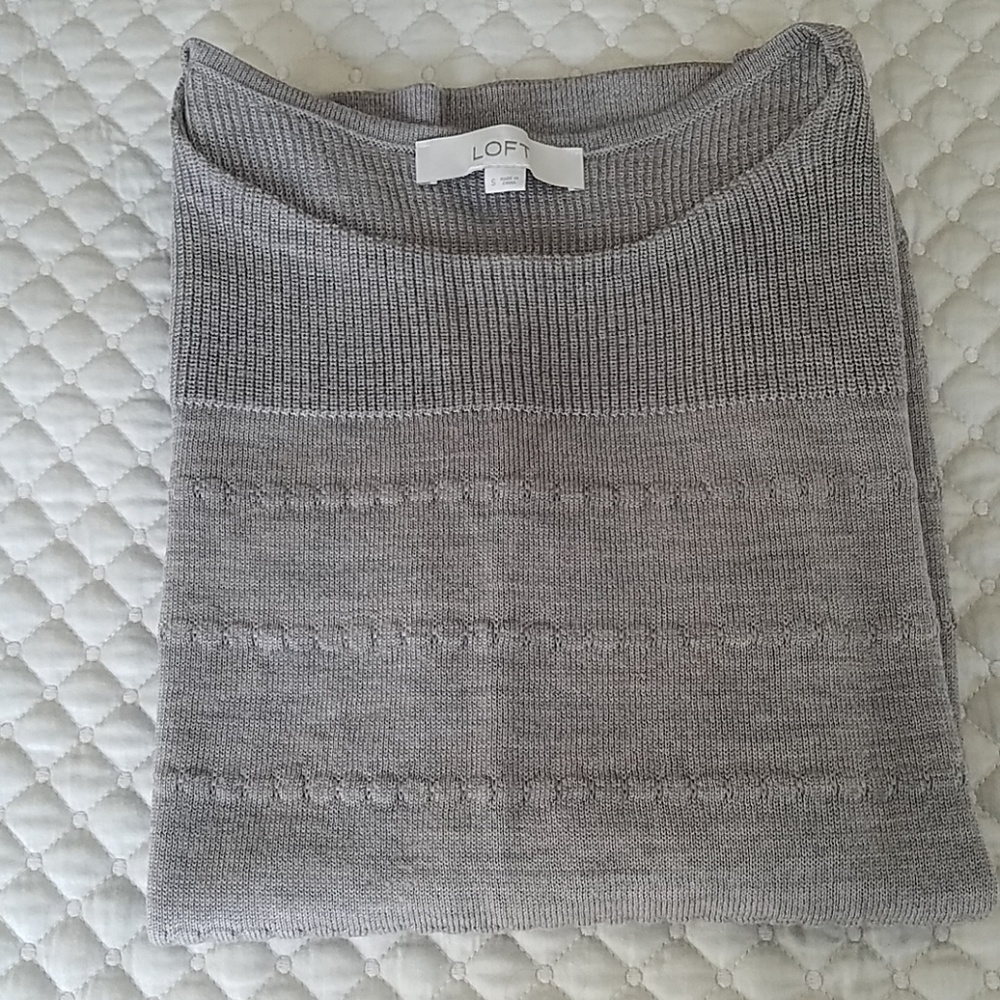 LOFT Light Grey Knitted Sweater